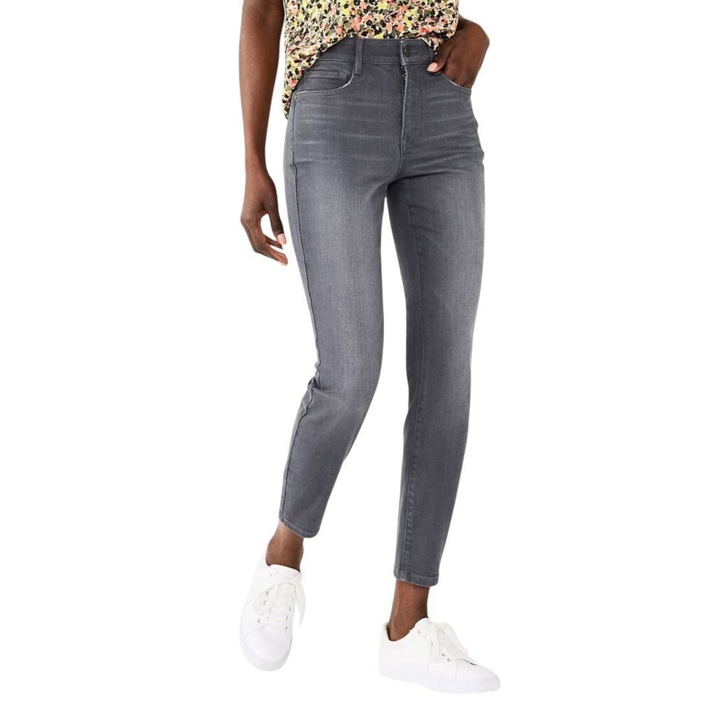 Nine West Sculpting Denim Skinny Jeans Womens 18 Grey New High Rise Stretch